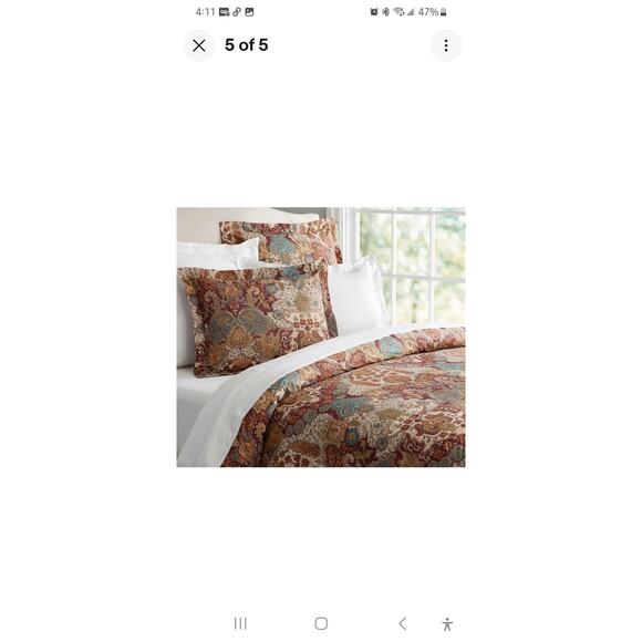 New Pottery Barn Angelian Ikat Reversible King Duvet Cover 3 Standard Shams - Picture 12 of 13